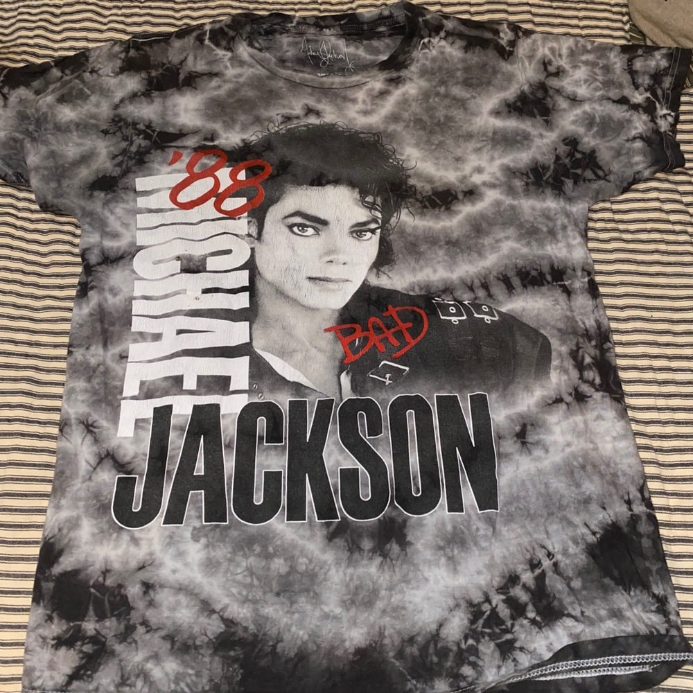 Michael Jackson Bad ‘88 Black Marble T Shirt Small